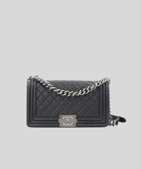 [CHANEL-샤넬] 보이백 미듐 캐비어 A67086